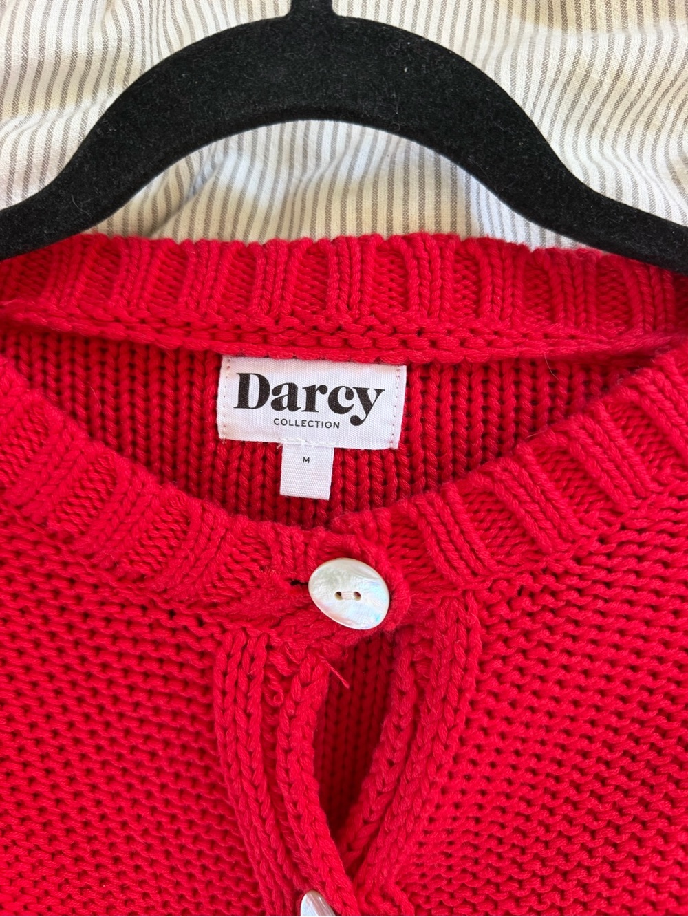 Red cotton cardigan - Picture 3 of 4